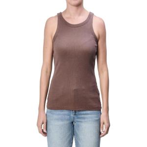 imageDEAR JOHN Tamia Racer Back Crew Neck Tank Top Fitted SleevelessCappuccino