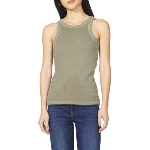 imageDEAR JOHN Tamia Racer Back Crew Neck Tank Top Fitted SleevelessVetiver