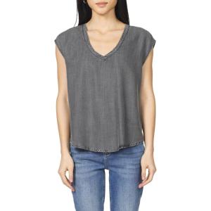 imageDEAR JOHN Yanis Womens Sleeveless VNeck Top Relaxed FitAsh