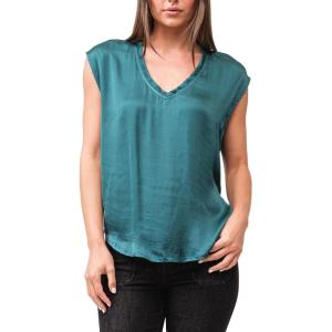 imageDEAR JOHN Yanis Womens Sleeveless VNeck Top Relaxed FitDeep Teal