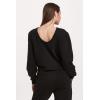 imageDEAR JOHN Raya Womens Sweatshirt Knitwear ScoopBack Long SleeveBlack