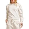 imageDEAR JOHN Raya Womens Sweatshirt Knitwear ScoopBack Long SleeveOffwhite