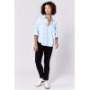 imageDEAR JOHN Adrianna Button Up Long Sleeve Boxy Womens ShirtCarolina Blue