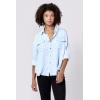 imageDEAR JOHN Adrianna Button Up Long Sleeve Boxy Womens ShirtCarolina Blue
