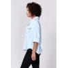 imageDEAR JOHN Adrianna Button Up Long Sleeve Boxy Womens ShirtCarolina Blue