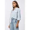 imageDEAR JOHN Adrianna Button Up Long Sleeve Boxy Womens ShirtSkyway