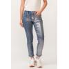 imageDEAR JOHN Blaire Straight Leg Jean Mid Rise Slim Fit Ankle Length Stretch DenimSilver Foil