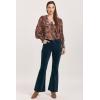 imageDEAR JOHN Rosa Womens Flare Pants Mid Rise Full Inseam Pants for WomenTeal Velveteen