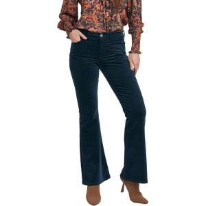 imageDEAR JOHN Rosa Womens Flare Pants Mid Rise Full Inseam Pants for WomenTeal Velveteen