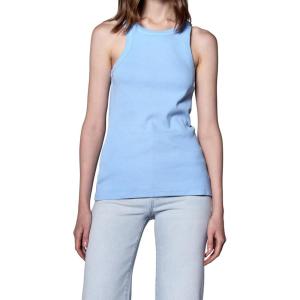 imageDEAR JOHN Tamia Racer Back Crew Neck Tank Top Fitted SleevelessAzure Blue