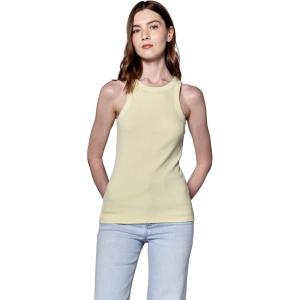 imageDEAR JOHN Tamia Racer Back Crew Neck Tank Top Fitted SleevelessPale Lime Yellow