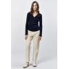imageDEAR JOHN Cortado Long Sleeve Fitted Henley Womens TopBlack Iris