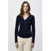 imageDEAR JOHN Cortado Long Sleeve Fitted Henley Womens TopBlack Iris