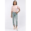 imageDEAR JOHN Blaire Straight Leg Jean Mid Rise Slim Fit Cuffed Hem Stretch DenimBlue Ridge