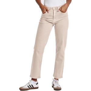 imageDEAR JOHN 90s Straight Leg Jeans High Rise Relaxed Slim Fit Ankle Length Comfort Stretch DenimOat Milk