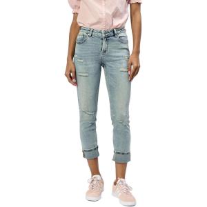 imageDEAR JOHN Blaire Straight Leg Jean Mid Rise Slim Fit Cuffed Hem Stretch DenimBlue Ridge