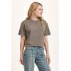 imageDEAR JOHN Maddox Short Sleeve Crew Neck Relaxed Fit Boyfriend Womens Jersey TopCharcoal