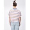 imageDEAR JOHN Maddox Short Sleeve Crew Neck Relaxed Fit Boyfriend Womens Jersey TopDazzling Stripe