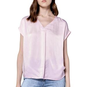 imageDEAR JOHN Kristen VNeck Top Short Sleeve Womens Blouse ShirtPink a Boo