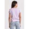 imageDEAR JOHN Vanya Short Sleeve Vee Neck Womens Slub Tee Knit Relaxed Fit ShirtGentle Lavender
