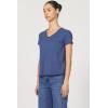 imageDEAR JOHN Vanya Short Sleeve Vee Neck Womens Slub Tee Knit Relaxed Fit ShirtVintage Indigo
