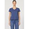 imageDEAR JOHN Vanya Short Sleeve Vee Neck Womens Slub Tee Knit Relaxed Fit ShirtVintage Indigo