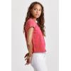 imageDEAR JOHN Vanya Short Sleeve Vee Neck Womens Slub Tee Knit Relaxed Fit ShirtViva Magenta