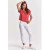 imageDEAR JOHN Vanya Short Sleeve Vee Neck Womens Slub Tee Knit Relaxed Fit ShirtViva Magenta