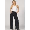 imageDEAR JOHN Brandy Trouser Pant High Rise Relaxed Straight Leg Clean Hem Comfort StretchBlack