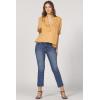 imageDEAR JOHN Belle Tencel Top Short Sleeve Oversized VNeck Popover Henley Blouse Relaxed FitOak Buff