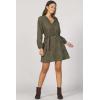imageDEAR JOHN Christine Novelty Dress VNeck Embroidered Long Sleeve Cotton Classic FitVetiver