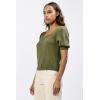 imageDEAR JOHN Eline Womens Top Square Neck Puff SleeveOlive Branch