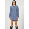 imageDEAR JOHN Rory Dress Midi Length Relaxed Fit Long Sleeve Button Front Corduroy CollaredVintage Indigo