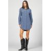 imageDEAR JOHN Rory Dress Midi Length Relaxed Fit Long Sleeve Button Front Corduroy CollaredVintage Indigo