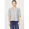 imageDEAR JOHN Sidney Novelty Top Womens Relaxed Fit Popover Short Sleeve Lightweight BlouseDark Blue Stripe