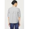 imageDEAR JOHN Sidney Novelty Top Womens Relaxed Fit Popover Short Sleeve Lightweight BlouseDark Blue Stripe