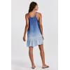 imageDEAR JOHN Tina Halter Mini Dress VNeck Scoop Back Spaghetti StrapsForver Blue Ombre