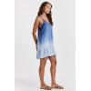 imageDEAR JOHN Tina Halter Mini Dress VNeck Scoop Back Spaghetti StrapsForver Blue Ombre