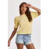imageDEAR JOHN Womens Dani Puff Sleeve Top Size Small Banana Yellow