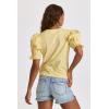 imageDEAR JOHN Womens Dani Puff Sleeve Top Size Small Banana Yellow
