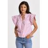 imageDEAR JOHN Womens Siena Multi Ruffle TopPink Cocktail