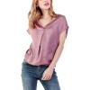 imageDEAR JOHN Kristen VNeck Top Short Sleeve Womens Blouse ShirtFawn
