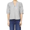 imageDEAR JOHN Sidney Novelty Top Womens Relaxed Fit Popover Short Sleeve Lightweight BlouseDark Blue Stripe