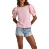 imageDEAR JOHN Womens Dani Puff Sleeve TopPink Diamond