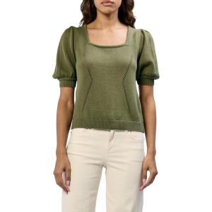 imageDEAR JOHN Eline Womens Top Square Neck Puff SleeveOlive Branch