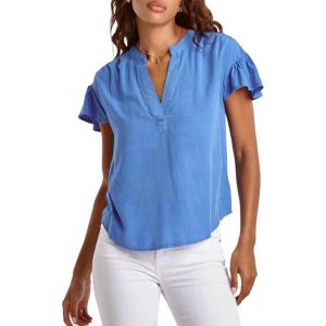 imageDEAR JOHN Womens Blake Flutter Sleeve TopGalactic Cobalt
