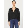 imageDEAR JOHN Adelle Top Long Sleeve Popover VNeck Relaxed Fit  Black  Small
