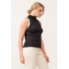 imageDEAR JOHN Alva Mockneck Jeweled Armhole Halter Womens SweaterBlack