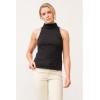 imageDEAR JOHN Alva Mockneck Jeweled Armhole Halter Womens SweaterBlack