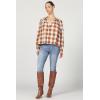 imageDEAR JOHN Benedict Shirt Womens Oversized Plaid Long Sleeve ButtonUp Cotton Collared TopPumpkin Spice